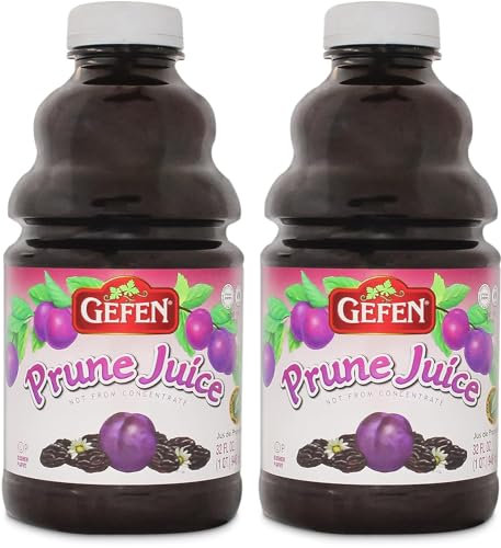 Gefen All Natural Prune Juice 946ml (Pack of 2) Not from Concentrate | No Added Sugar | High in Fibre, Iron & Vitamin C | Kosher (Including Passover)