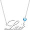 Kraven Damen Kette mit Namen Blauer Geburtsstein-Anhänger Halskette Namenskette Geschenk Personalisiert Damenkette Buchstaben Kette Geschenkidee für Frauen Teenager Mädchen Tochter (Lisa)