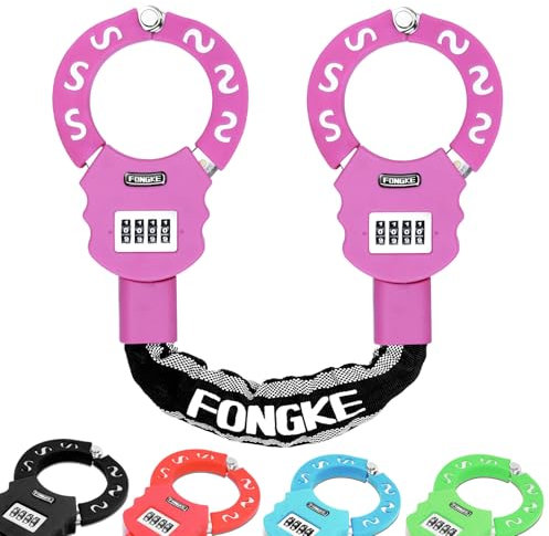 E Scooter Schloss Zahlenschloss, 8mm Handschellenschloss Ohne Schlüsse, Fahrradschloss Hohe Sicherheit, Anti-Diebstah Kabelschloss, Schloss für E Scooter Xiaomi, Segway Ninebot und Andere (Rosa)