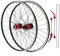 Laufradsatz 27.5 Mountainbike MTB, Felgen mit 6-Loch Scheibenbremsaufnahme aus Aluminium Legierung, Vorderrad und Hinterrad Lager Fahrrad-Rad (Schwarzrot)