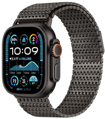 Anlinser Compatible con Correa Apple Watch Ultra 2 Ultra 49mm, Pulseras de Repuesto de Metal Magnético Compatible con Apple Watch Ultra 2 Ultra 49mm, Grafito