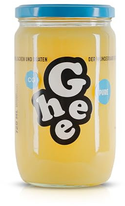 CG Ghee Pure 600 g Laktosefrei Reich an Vitaminen und Omega Fettsäuren Ausgezeichnet mit dem Great Taste Zertifikat Ideal zum Braten, Backen & als Brotaufstrich Ayurveda Ghee Butter 100% EU