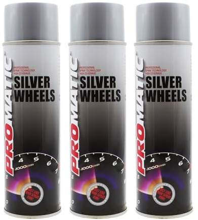 PROTOUCH 3x Promatic Silver Wheels Spray Paint, 500ml, Fast Drying, Weather Resistant, UV Resistant