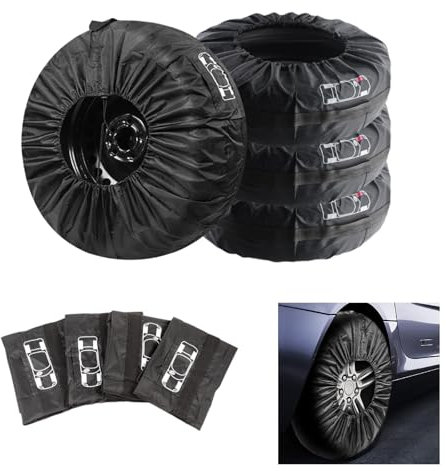 HONXUN Reifentaschen Set 4 Stück Auto Reifentasche Schwarz 13-18 Zoll Reifensack Waterproof Staubdicht, Abwaschbar für sauberen Transport und Lagerung