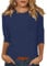Womens 3/4 Sleeve Tops Women's Lightweight Solid Color Tops 3/4 Sleeve Casual Gym Fashion Daily Ladies Summer Round Neck T-Shirts 04-Royal Blue XL