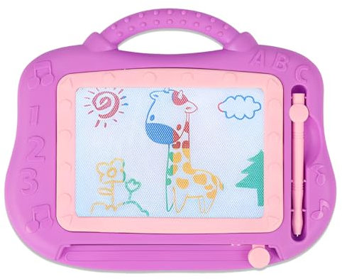 GXGM Zaubertafel Kinder Magnetische Maltafel, Bunt löschbare magnettafel mit Magnetstift, Zaubermaltafel für Reise, Autofahrt, Geburtstag, pädagogisches Geschenk für Kleinkinder, 1 Stück