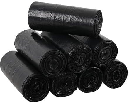 Nesmilers 8 Rolls Bin Liner, Black Bin Bags, 200 Bags (40 liter)