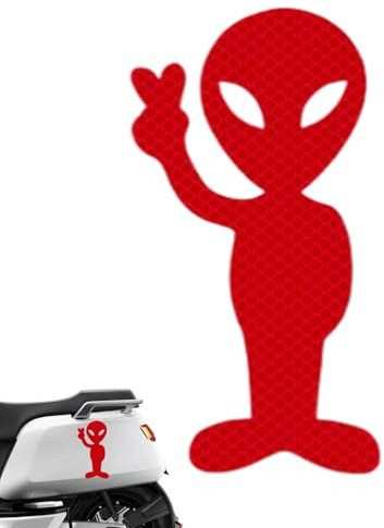 Générique Autoaufkleber, Warnzeichen für Fahrzeuge, reflektierende Aufkleber, Alien Car Decal Reflective Sticker, Car Window Decals, Funny Car Sticker for Night, Rain Or Fog, Backpacks