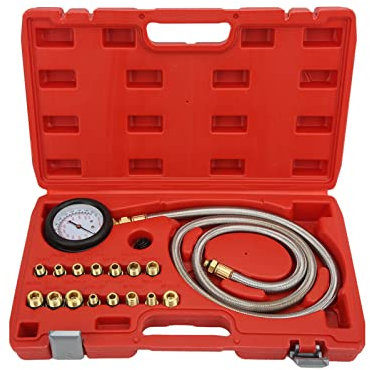 Zoeyilan Kraftstoff-Einspritzpumpen-Druckprüfer-Messgerät-Set, Kraftstoffdruck-Prüfgerät-Set, Auto-Benzin-Gas-Öl-Einspritzdüsen-Test-Manometer-Werkzeug-Set, universell für Auto, LKW, SUV,