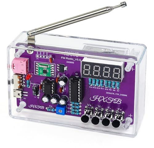 Muuoeou Neues -017B DIY FM-Radio-Elektronik-Kit, Einstellbare Frequenz 87-108 MHz, Digitalanzeige, DIY-Lötprojekt-Übung