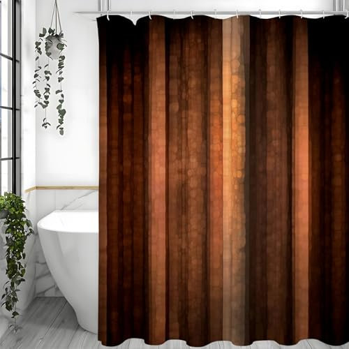 ZXBNNN Vintage Ombre Duschvorhang Braun Streifen Orange Kupfer Blass Pfirsich Abstrakt Herbst Cool Glas Textur Stoff Badezimmer Vorhang 180x200cm (70.87x78.74in)