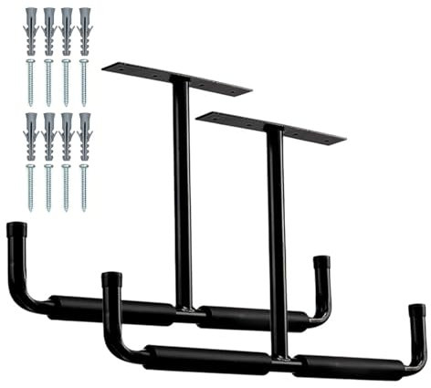 Étagères de rangement au plafond de garage - Rangement durable au-dessus de la tête - Outils de solution pour objets encombrants - Système de montage au plafond robuste et résistant à la rouille - 2