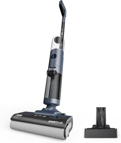 JONR ED12 Pro Wet and Dry Vacuum Cleaner Cordless,Hard Floor Cleaner Machines with 3-Sided Cleaning,Self-cleaning and Hot Air Drying, 850ml Water Tank, Lightweight and Easy to Operate,Multi-Surface
