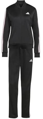 adidas Women's Essentials 3-Stripes Track Suit, black/clear pink, S