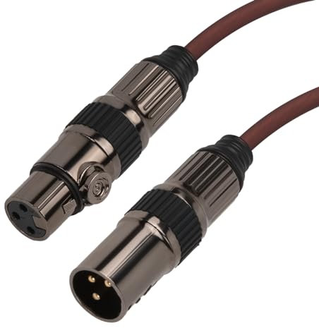 GEEKRIA Adaptador de Conector XLR Macho a Hembra, conversión de Audio/Cable balanceado de 3 Pines, Compatible con micrófono, Consola de Mezclas, Interfaz, Altavoz XLR (1 ft, 1 Pack)