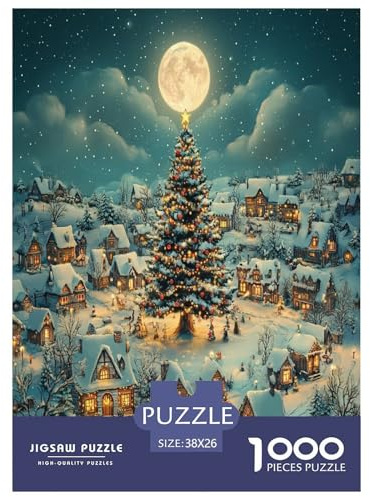 Weihnachtsbaum Puzzle 1000 Teile Schwer Puzzle Spielzeug Pädagogisches Spiel Impossible Herausforderungsspielzeug Für Erwachsene Und Kinder Ab 12 Jahren 38x26cm/1000pcs