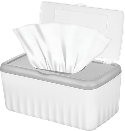 DOITOOL Grande scatola per salviette umidificate con chiusura ermetica, contenitore rettangolare in plastica ricaricabile, protegge dalla disidratazione per asciugamani da bagno, pratico organizzatore