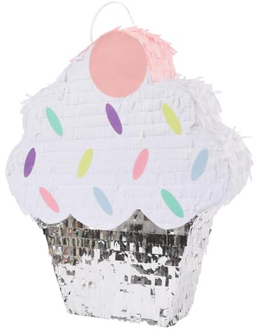 Eiscreme Pinata für Geburtstagsfeier mit Stick Pinata Dekoration für Party Süßigkeiten Piñata mit 2 kg Tragfähigkeit Interaktive Unterhaltung 33x38 cm Bunte Eiscreme-Torte