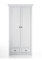 Garderobe, Garderobenschrank Lucie- Pinie Weiss Nachbildung, 105x206x45cm, Diele, Flur, Garderobe, Kommode, Schrank, Sideboard