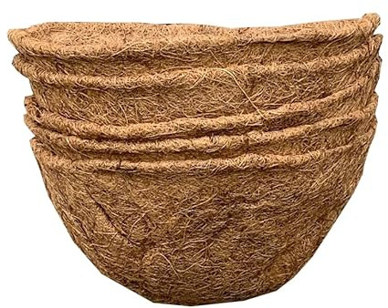Selections Preformed Half Round Coco Liner for Garden Wall Basket Hayrack Planter (30cm / 12 Inch) - Pack of 5