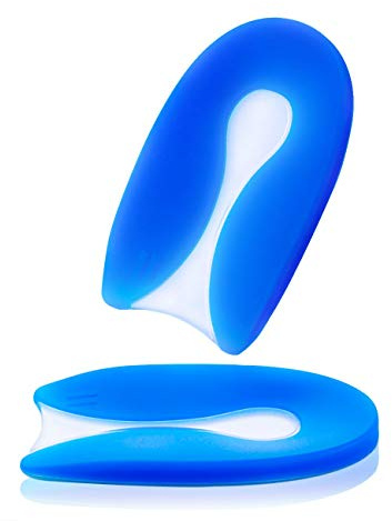 CAREOR Heel Cushion Inserts, U-Shaped Silicone Heel Pad Heel Coaster Support Heel Pad Plantar Fasciitis Pad Heel Spur Relief Toe Pain and Shock Absorption Support (M)