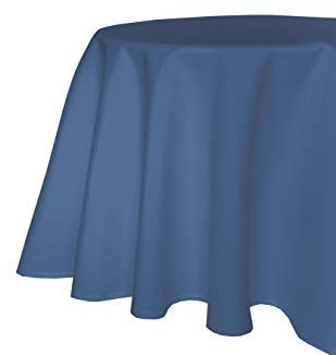 texpot Gartentischdecke 160 x 220 cm oval in Blau mit Leinen Optik Lotuseffekt Fleckschutz Bügelfrei Tischdecke