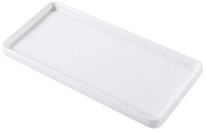 TOPBATHY Makeup Organiser Bathroom Storage Trays Porcelain Mini Vanity Tray Jewelry Dish Ring Dish for Tissues Candles Soap Towel Plant Size Large (White) Cutlery Tray