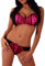 Fashion4Young 4169 Damen Sexy Dessous-Set Bügel BH Spitze Push-Up Slip Unterwäsche (Cup: D/80, pink-schwarz)