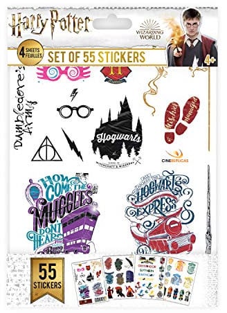 Cinereplicas Harry Potter - Aufkleber Logos (Satz mit 55 Stück) - Offizielle Lizenz