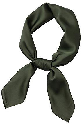 JOYHY Damen Einfarbig Satin Seide Gefühl Quadratischer Schal 70×70 cm Olivgrün