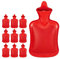 Relaxdays 10 x Wärmflasche 1 Liter, langlebig, sichere Wärmeflasche, Bettflasche ohne Bezug, geruchsneutraler Naturgummi, rot