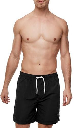 Indicode Herren Ferguson Badehose mit 3 Taschen und Tunnelzug | Badeshorts für Männer Navy, L