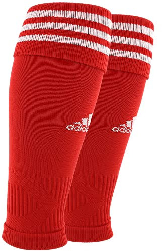 adidas Unisex Alphaskin 2-Piece Calf Sleeve Wadenmanschette Socken, Team Power Rot/Weiß, One Size (2er Pack)