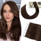 SEGO Tapes Echthaar Extension Echthaar Adhesive Klebeband 100% Menschliches Haarverlängerung Haar 20 Tressen 2.5 Pro Stück invisible Dunkel Braun #2 18(45cm)-50g