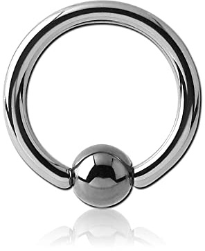 Klemmkugelring 2,0-6,0 mm aus G23 Titan - Piercing BCR - Intimpiercing - 46 Größen
