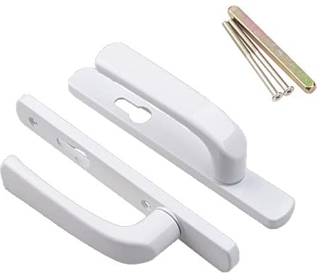 UPVC Door Handle, 85mm PZ (Centres) White Replacement Handles with Matching Parts, 1 Pair/Set, 210mm