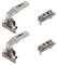2 x siwitec Blum CLIP top BLUMOTION 95° Stollenscharnier INSERTA mit Feder, Softclose, vernickelt, Innenliegend, inkl. geraden Exzenter-Montageplatten