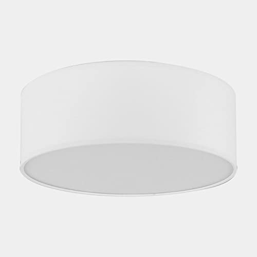 Licht-Erlebnisse Runde Deckenleuchte Stoff Ø 45 cm Weiß blendarm Modern Schlafzimmer Wohnzimmer Deckenlampe
