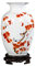 ZEALMAX Keramikvase im chinesischen Stil, dekorative Blumenvase für Tisch, Regal, Wohnzimmer, Heimdekoration, Vögel und Blumen, Weiß