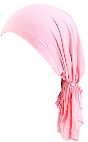Kopftuch Damen Elegante Bandana Slouch Mütze Outdoorhut Schal Turban Headwear Chemo Beanie Schal Bandana Hüte Headwear für Kreb, Chemo, Haarausfall Rosa