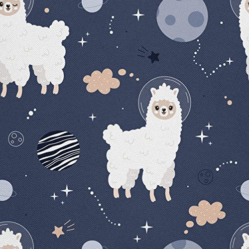 HEKO PANELS Stoff Oxford Wasserdichte Meterware Canvas-Stoff Polyester Stoff Zum Nähen Nähstoffe Dekostoffe Wasserabweisend Blickdicht Alpacas Lamas 1 Meter 155 x 100 cm, DR148