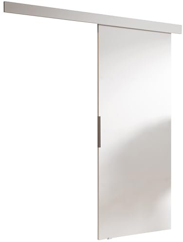 KIER FURNITURE Türen MALIBU 80 Moderne Schiebetüren - Wandschiebetür - Universal Links und Rechts - Metallschiebesystem - Robust, Haltbar - Stabil, Langlebig - Weiß B86xH205xT1,6 cm