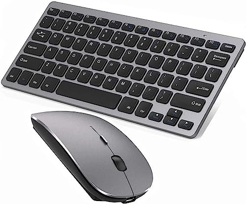 Bluetooth Keyboard & Mouse Set, Slim for Windows 10, 11, iPad, Android, PC, iPhone, iPad (iOS 13 and Above) Wireless Desktop Keyboard and Mouse, Easy to Connect