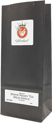 Wild Garlic Organic Blend Herbal Infusion (White Peony Tea - 25 Unbleached Tea Bags - 50g)