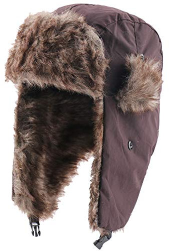 Mashaouyo wasserdichte Skirennmütze wasserdichte Kappe für Herren Baseballmütze Mütze Für Männer (Brown, One Size)