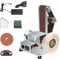 MaxAwe Mini Electric Belt Grinder Machine, 7 Speed Adjustable Bench Belt Sander, Electric Belt Sanding Polishing Machine for Turning/Plastic Polishing/Knife Edge/Wood