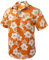 Rithern Orange Hawaiian Shirt for Men Summer Floral Hawaii Shirts Short Sleeved Casual Funky Aloha with Front Pocket for Festival 3XL
