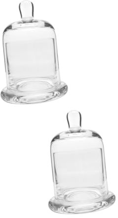 Zerodeko Glasglocke Kerze 2 Sätze Glasglocke Mini-Kerzen Klarer Leuchter Dekorativer Kerzenhalter Blumendekorationen Kerzenhalter Kuppel Desserttellerständer Nachtisch Kuchen Lebensmittel