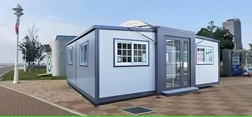 iNNOVANT - Piccola casa prefabbricata portatile da 5,8 x 6,1 m, pieghevole, espandibile, con bagno e riscaldamento, contenitore da 6,1 m per casa degli ospiti, ufficio, capannone, casetta di