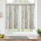 Vangao Blumen Scheibengardinen Kurz Küchengardinen Leinen Vorhang Bistrogardine für Küche Wohnzimmer Badezimmer Kleine Fenster landhausstil Halbtransparent,2er Set 65Bx90H(cm),Schwarz auf Beige